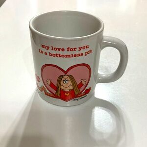 Vintage Cathy mug - says ‘my love for you is a bottomless pit’ great condition